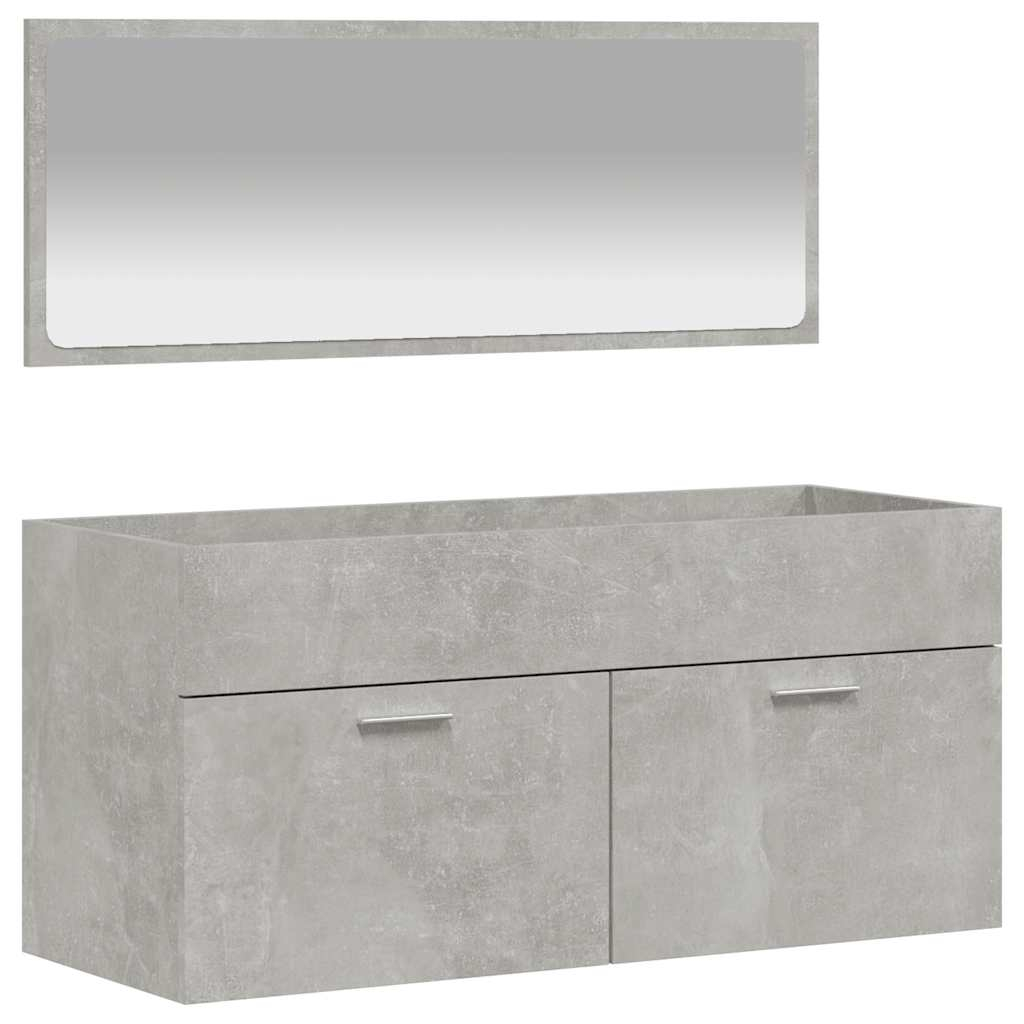vidaXL armario de baño con espejo madera de ingeniería gris hormigón