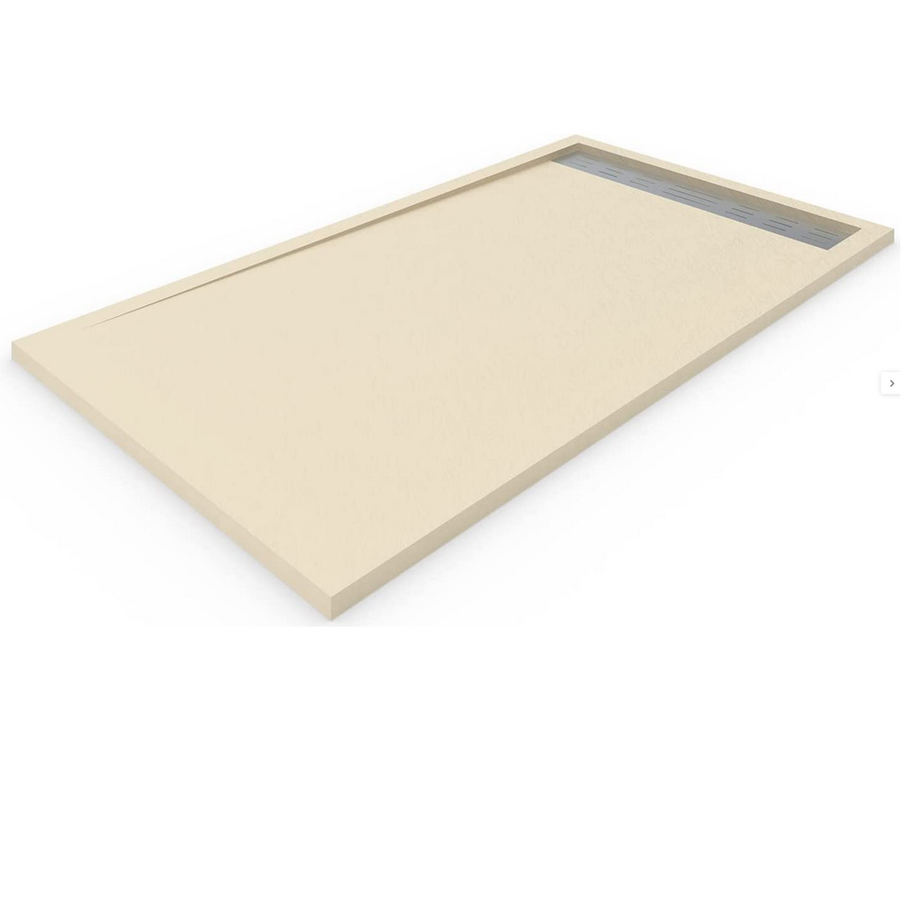 Plato ducha | válvula y rej. Acero inox. | piedra | beige | 160x70cm