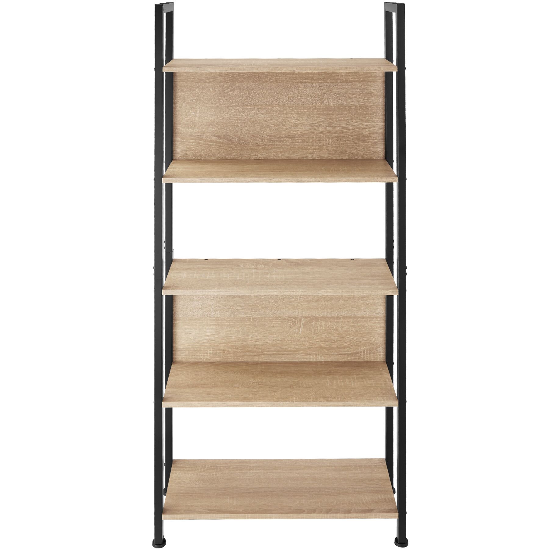 Estantería industrial 4 baldas 2 paredes 62x24x165,5 cm madera clara