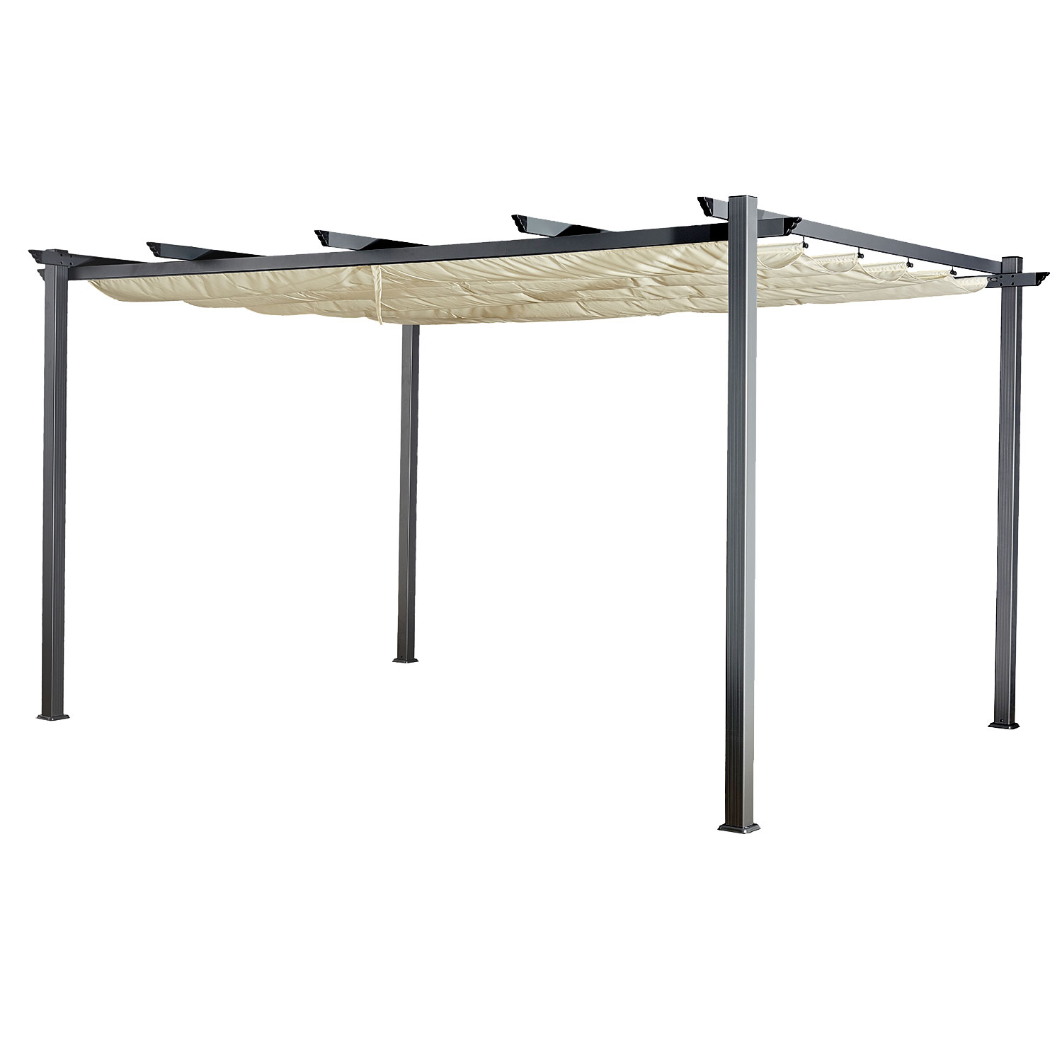 Pérgola autoportante beige 3 × 4m cassis estructura de aluminio