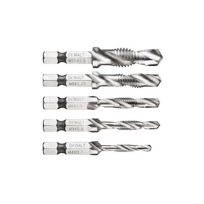 5 brocas para roscar 156 mm con vástago hexagonal - Dewalt - dt50060-qz