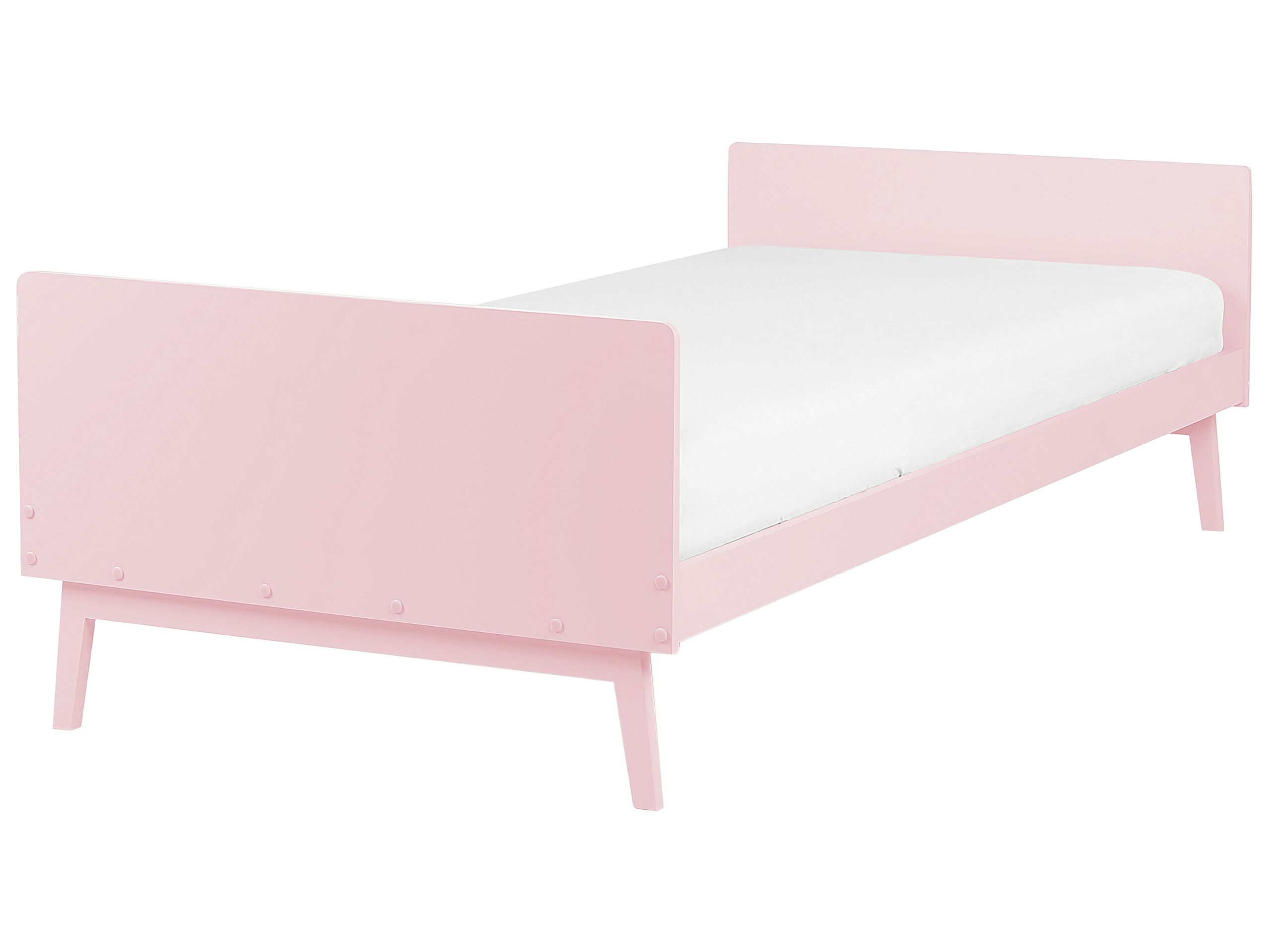 Cama madera de pino bonnac 90 x 200 cm rosa pastel