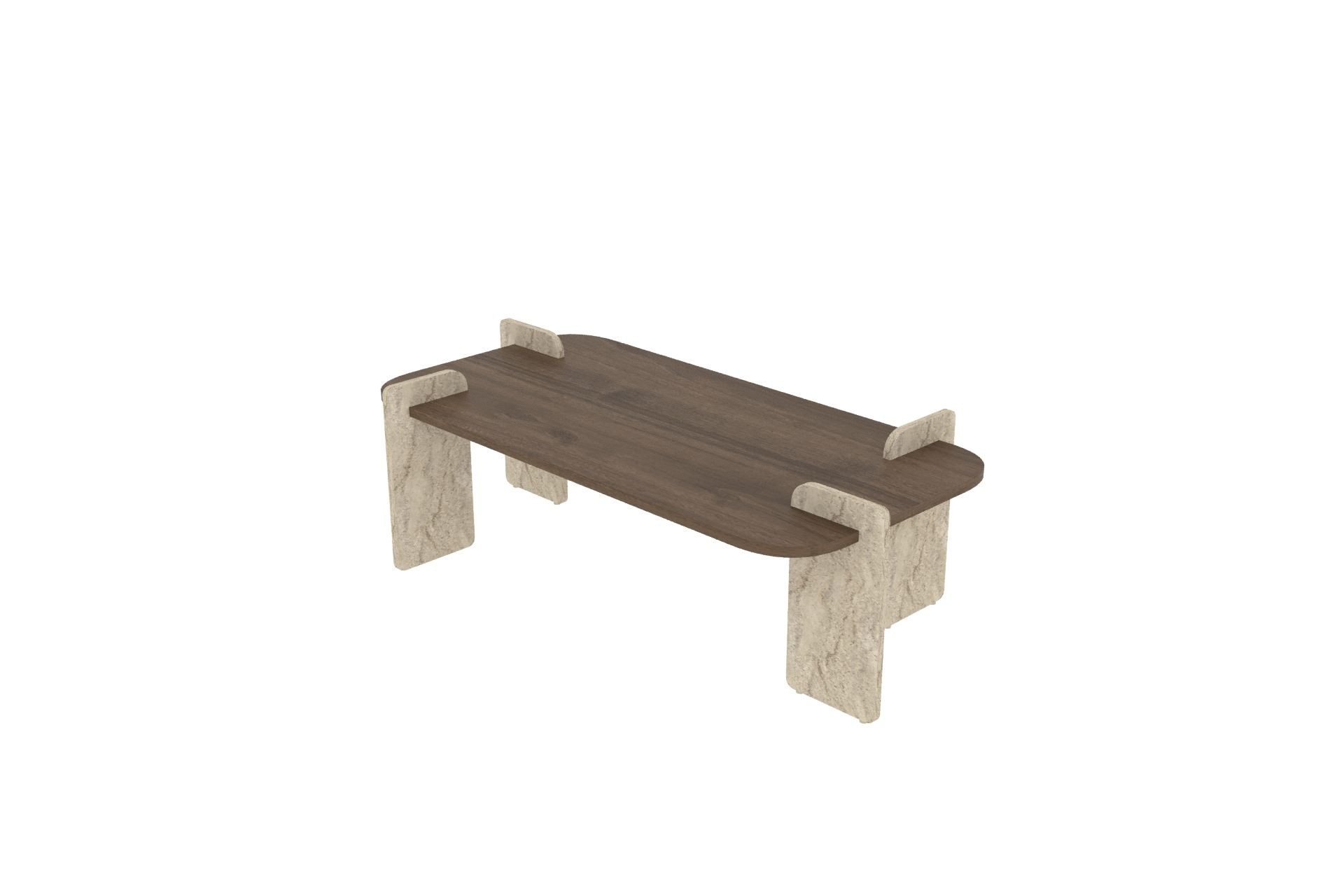 Mesa de centro de madera <<leapiri>> - 120 x 60 x 35 cm - marrón