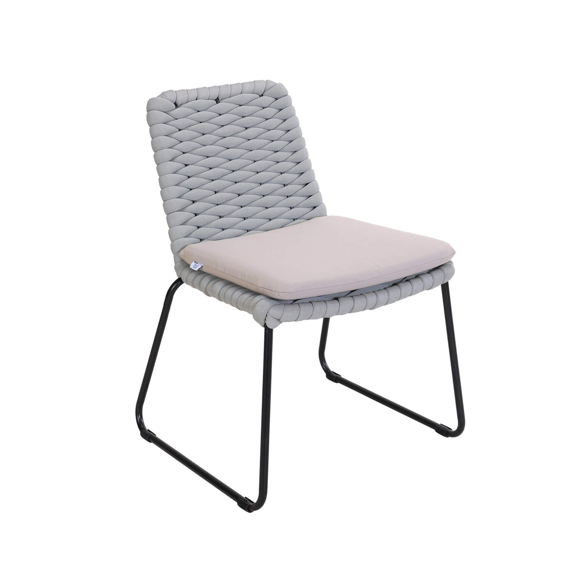 Balero silla de jardín de mimbre gris claro - lote de 1
