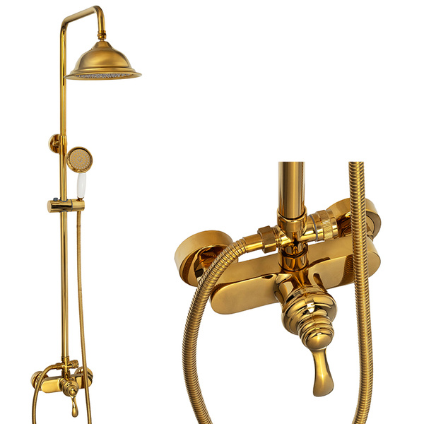 Columna de ducha para bañera retro, bronce