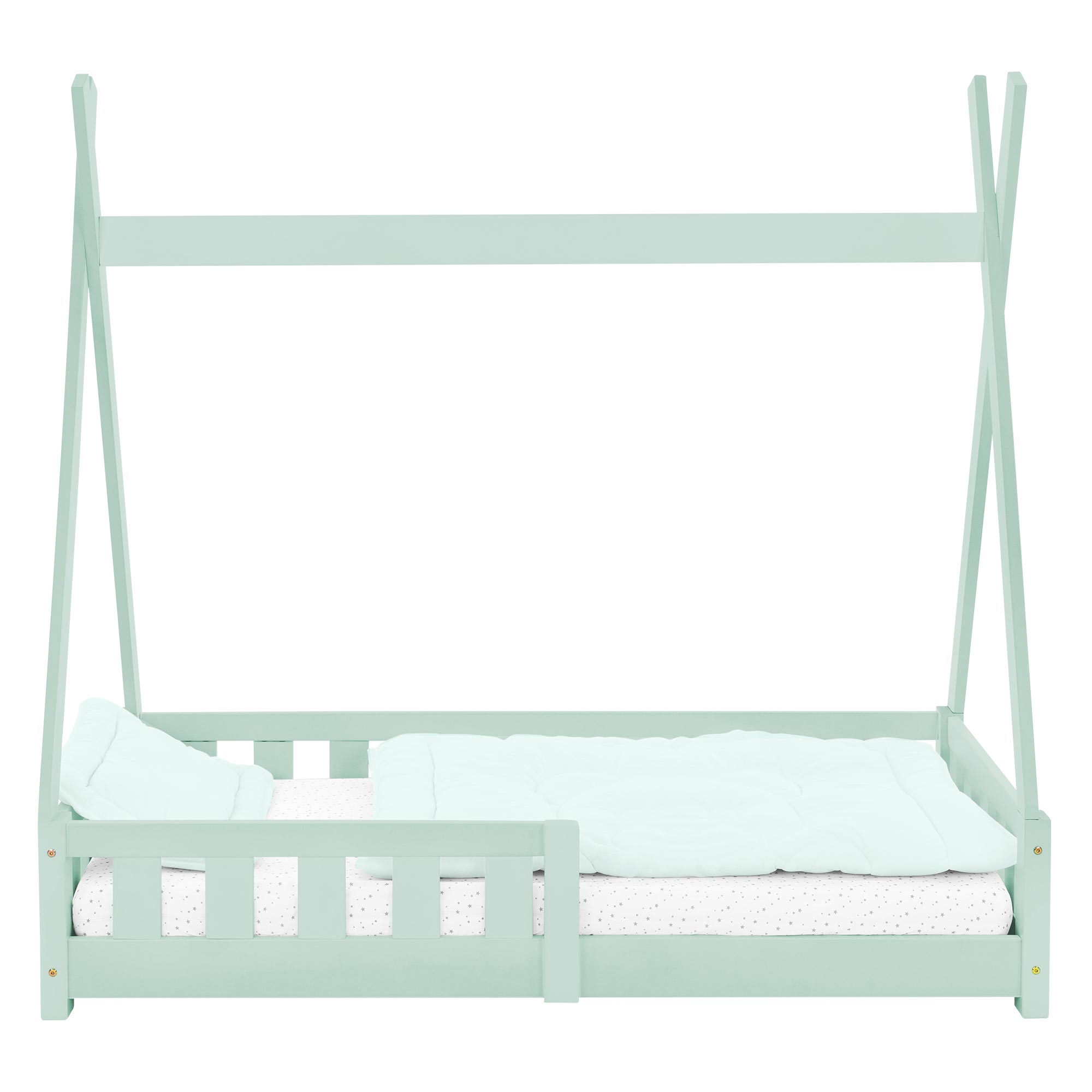 Cuna tipi con protección anticaída 70x140cm menta ecd germany