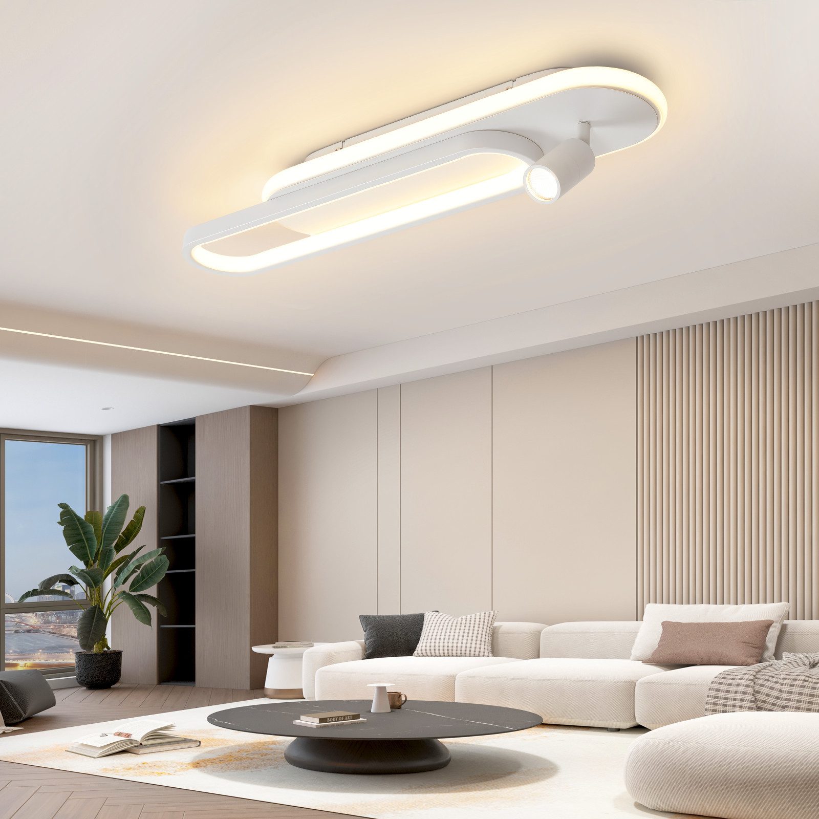 Nettlife lámpara de techo LED blanca 60x13