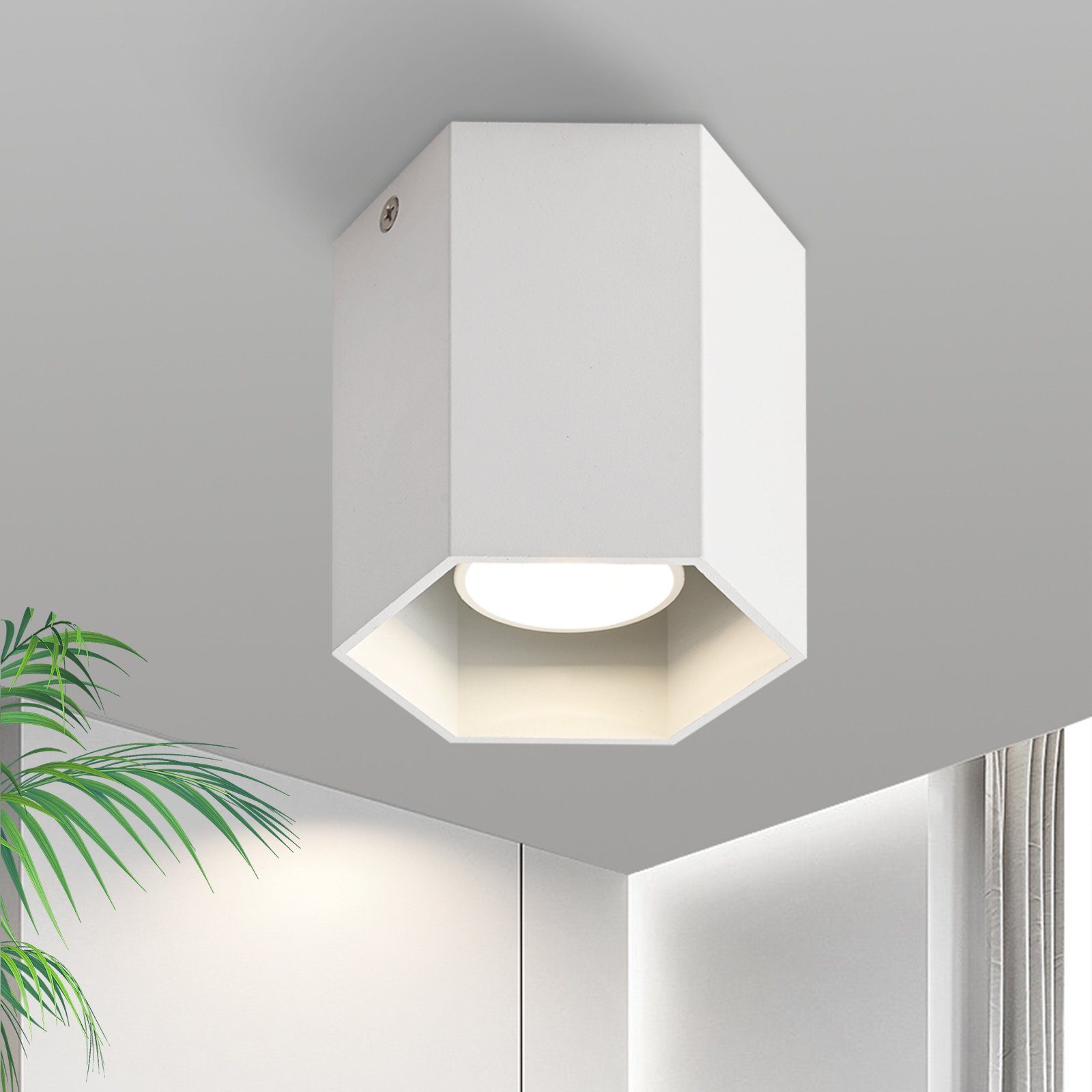 Nettlfe lámpara de techo gu10 blanca 10.3x11