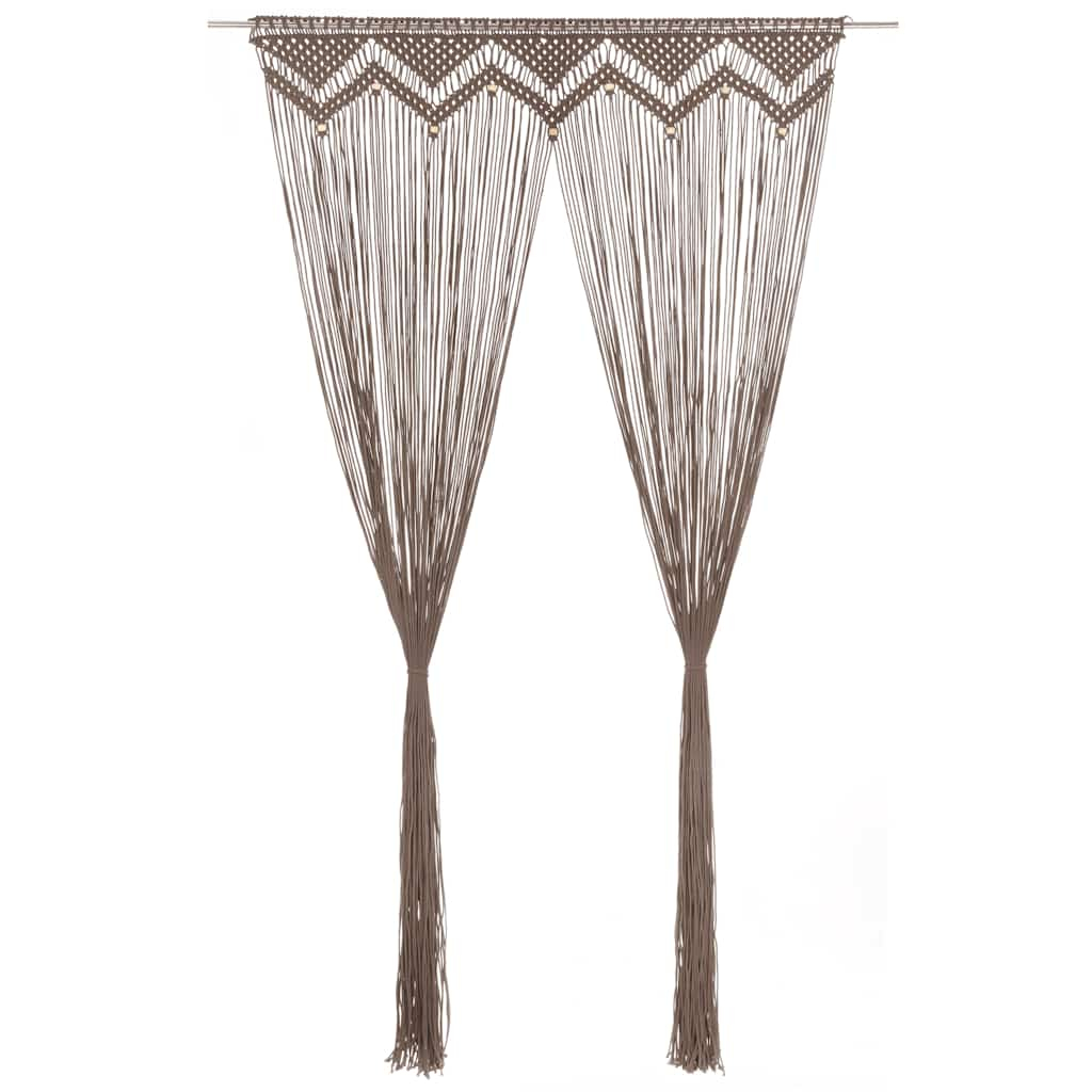 vidaXL cortina de macramé algodón gris taupé 140x240 cm