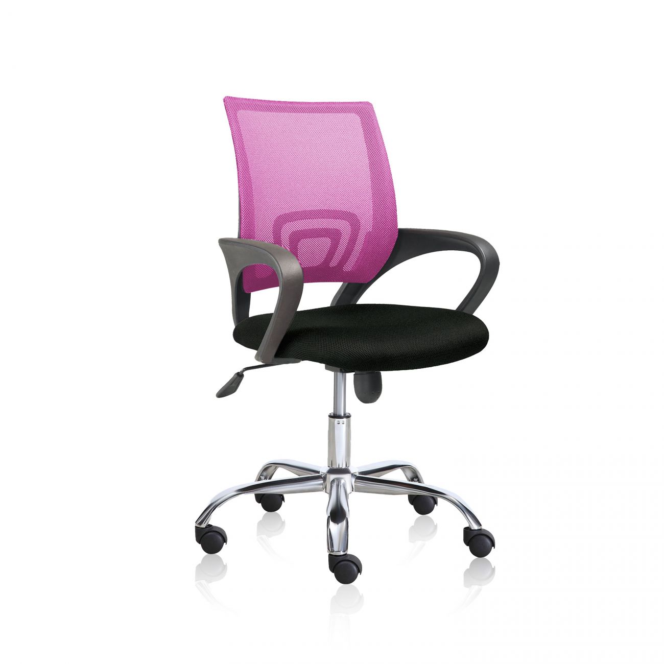 Silla de oficina con refuerzo lumbar 90-102x60 cm logic negro - rosa logic