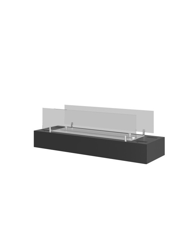 Firebox 600 - inserto autoportante de bioetanol negro - con cristal