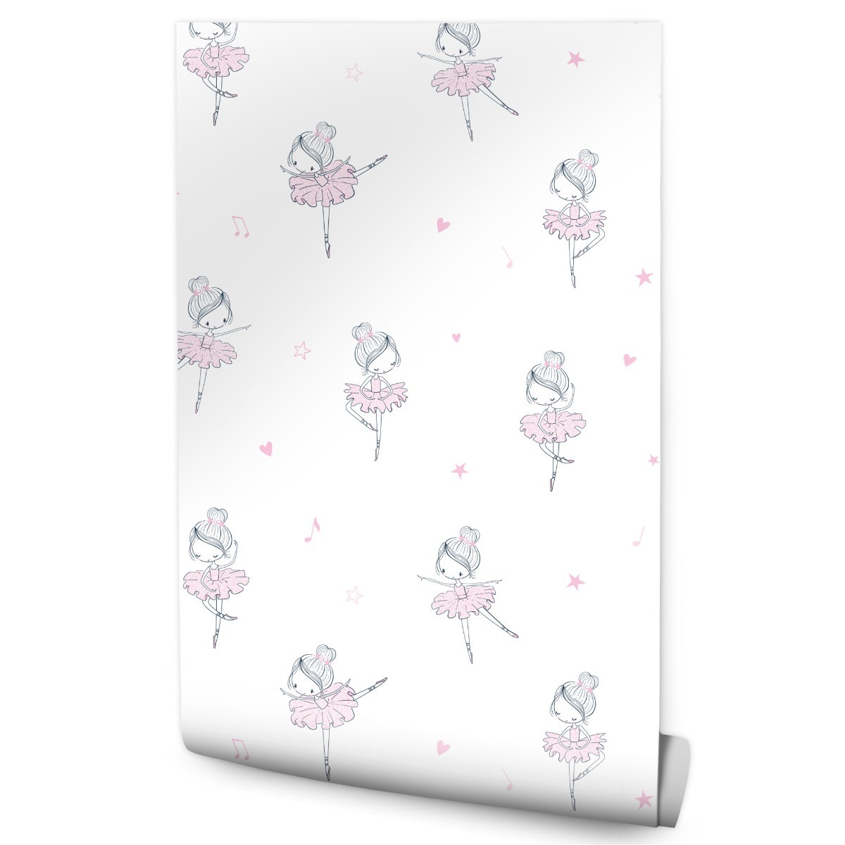 Papel Pintado Bailarinas Corazones Estrellas Para Niños 53cm x 10m