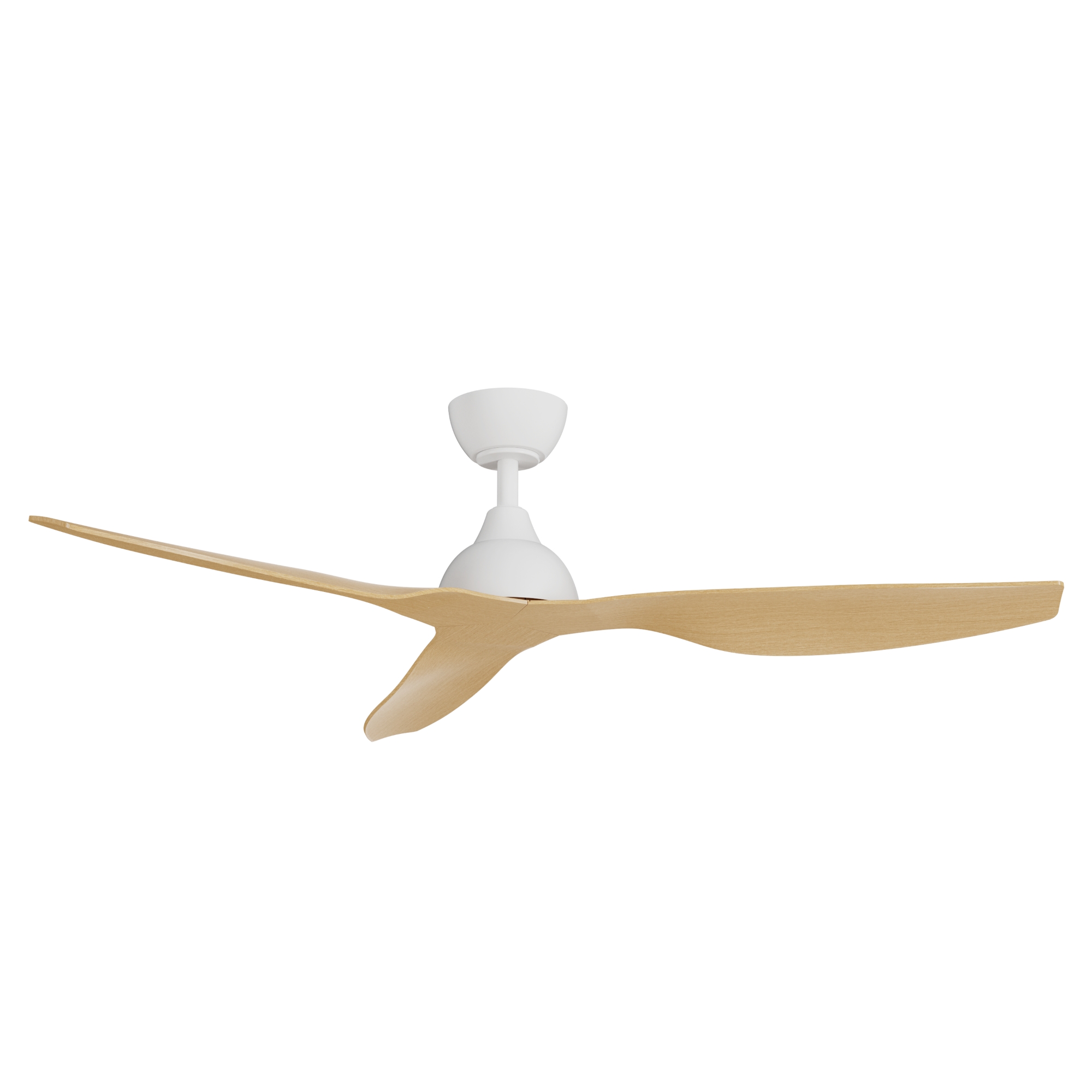 Ventilador de techo motor dc para exterior 132cm blanco/madera clara ip44