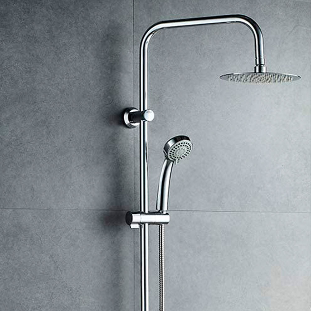 Kibath barra ducha soporte ajustable extensible rapida redonda cromo