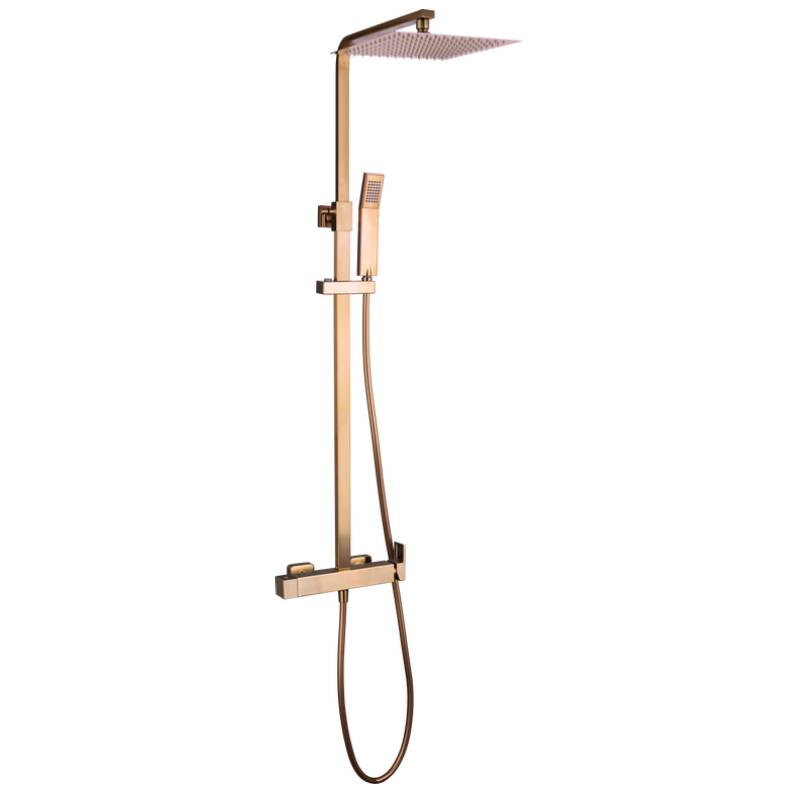 Conjunto de ducha monomando inverter cuadrado cobre pvd - 90-140cm antical