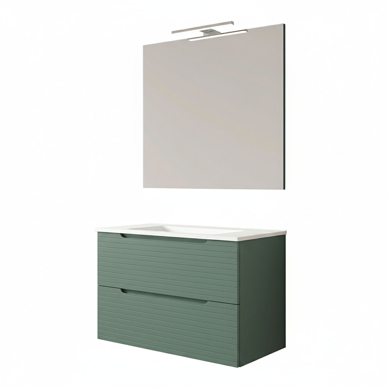 Móveis banho completo LED, boreal 100x45 cm lake green 2 gavetas suspensas