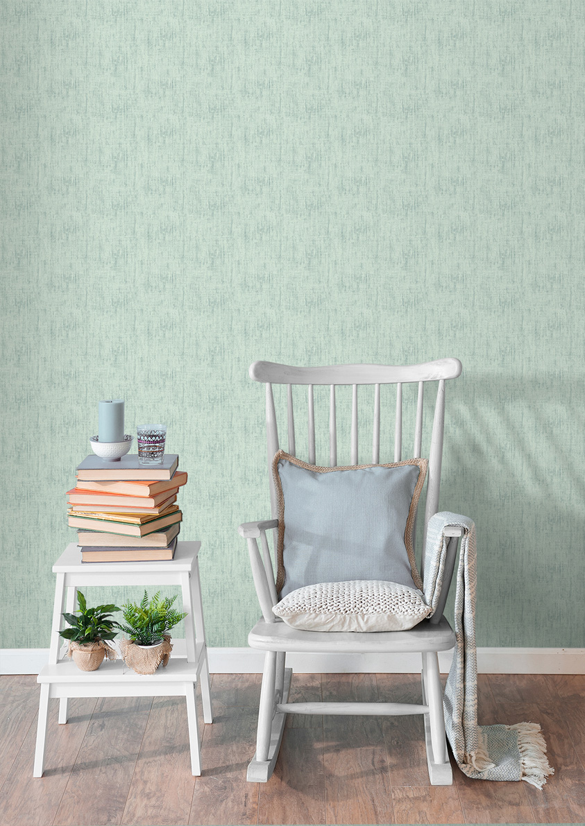 Papel pintado tnt liso con textura lienzo verde