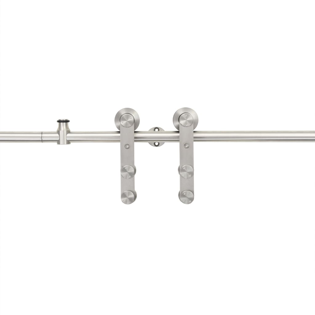 vidaXL kit de herrajes para puerta corredera 183 cm acero plateado