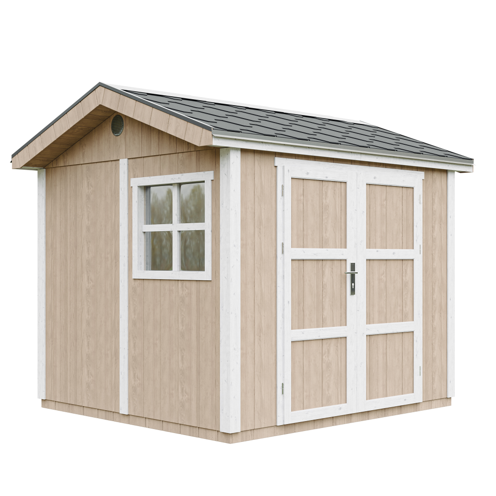 Caseta de jardín Timbela m913a-terra brown, 5,9 m², premium, con suelo