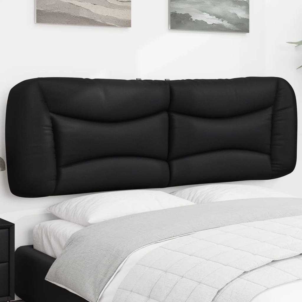 Cabecero de cama acolchado cuero sintético negro 160 cm eso5606