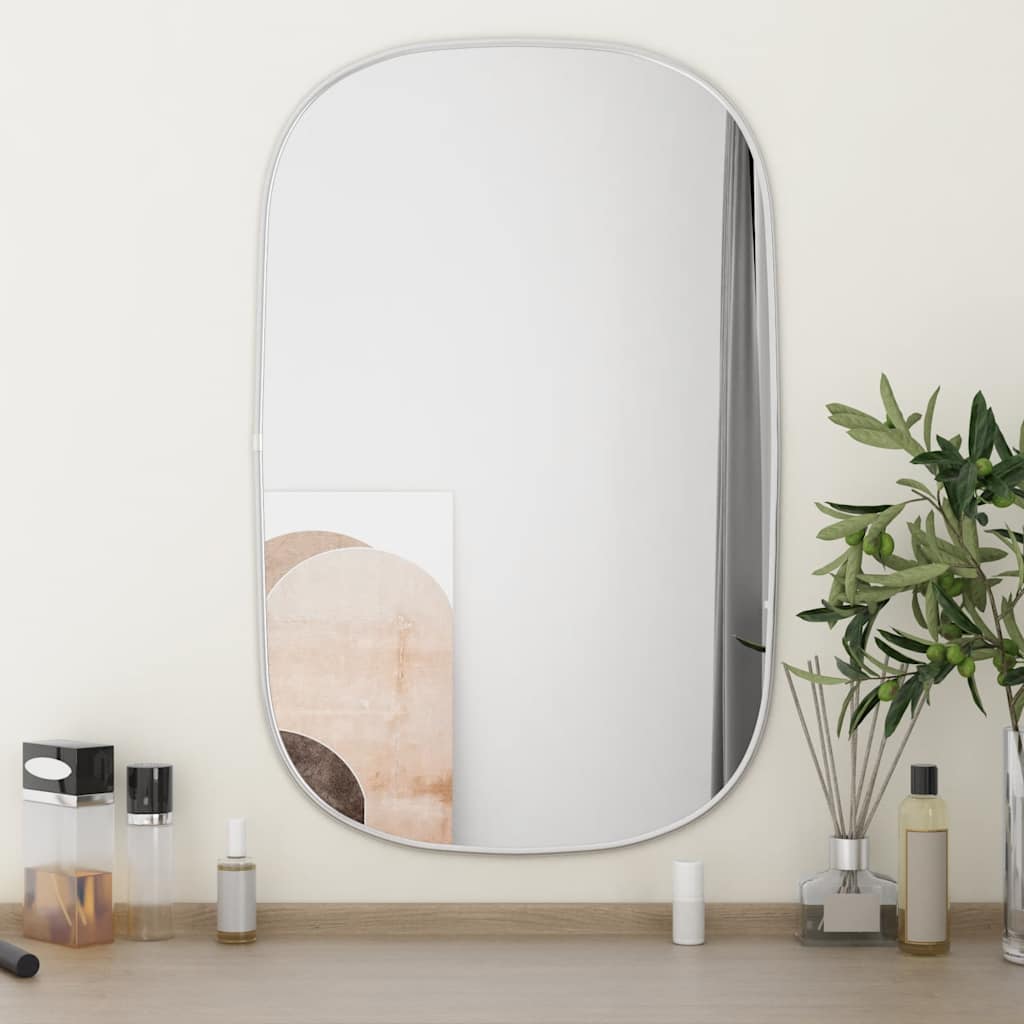 Espejo de pared plateado 70x45 cm