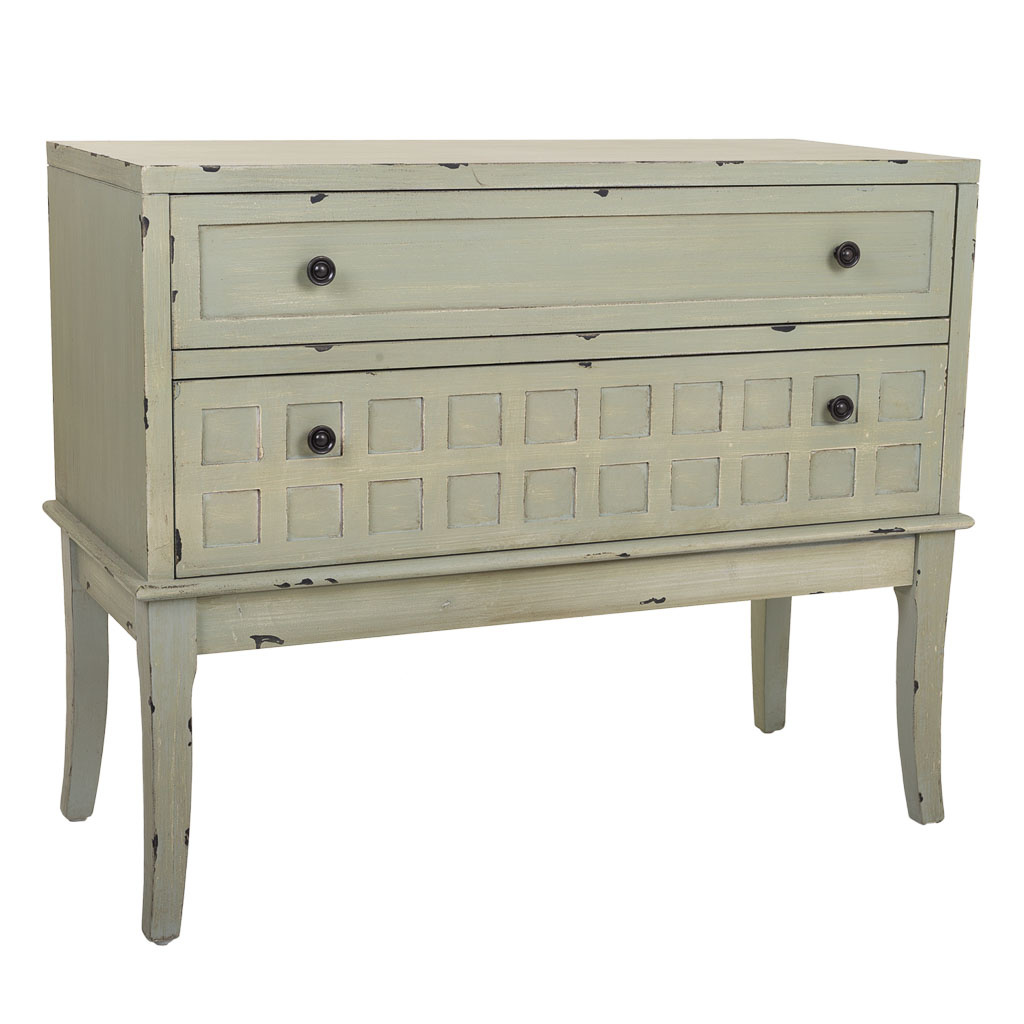 Cómoda recibidor de madera verde 88x38x72