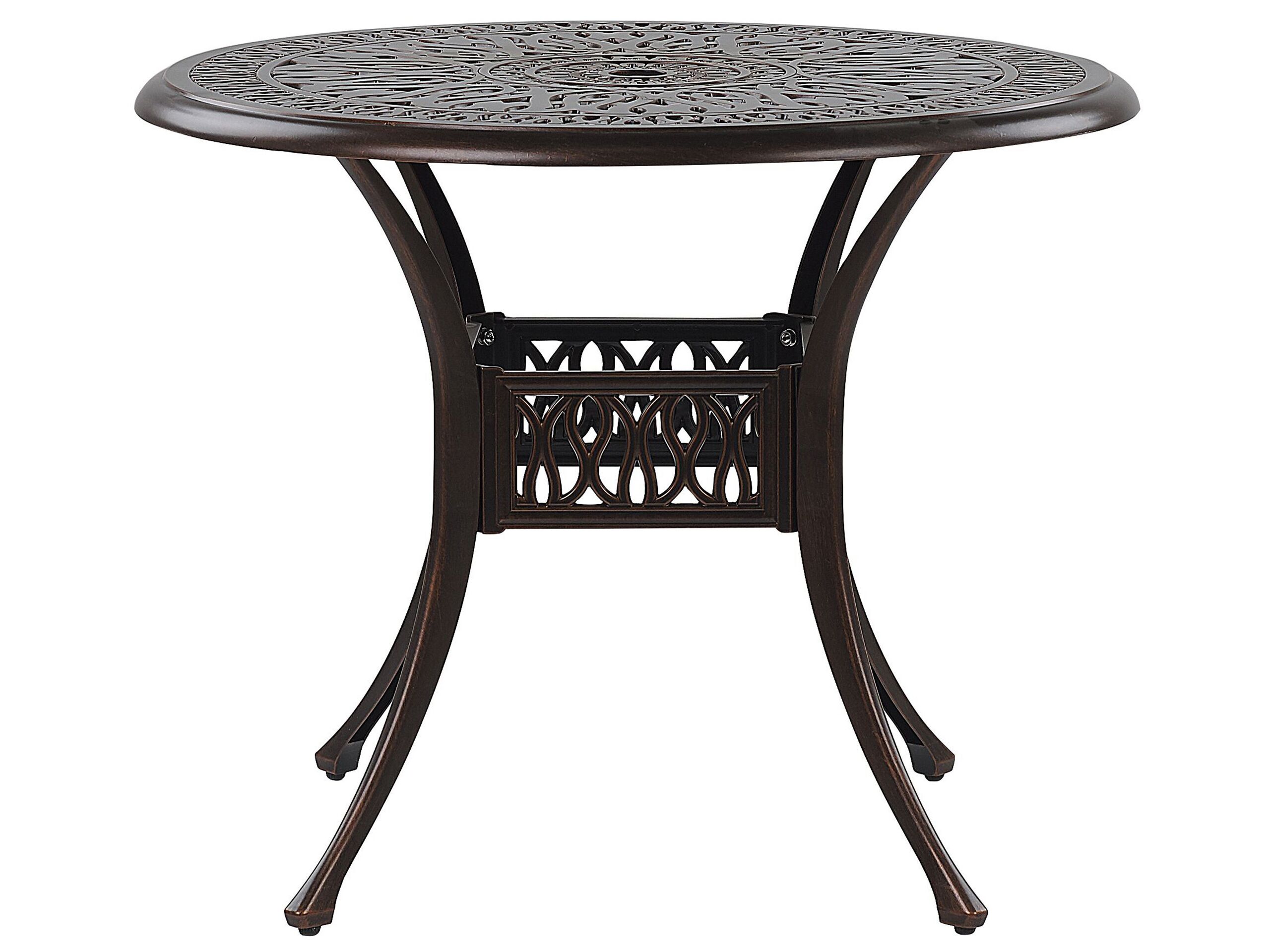 Mesa de jardín para 4 personas ancona 90 cm 90 cm metal marrón oscuro