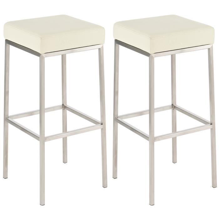 Taburetes de bar clásicos - crema - lote 2 - 80 cm