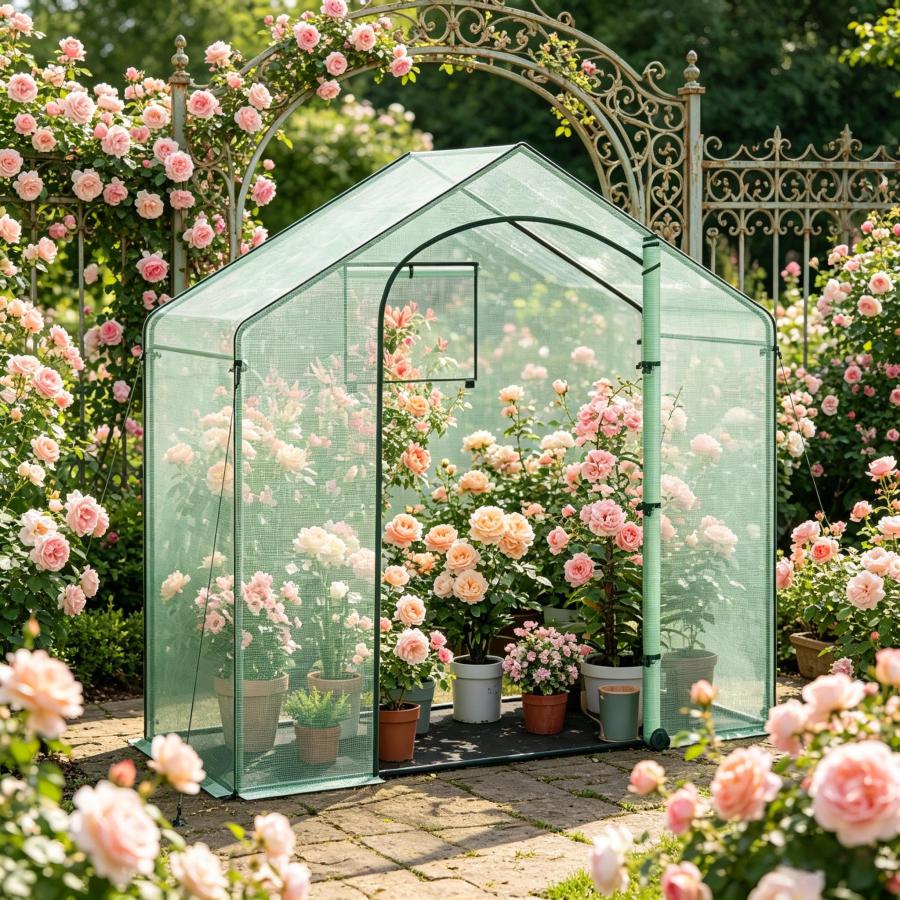 Invernadero de jardín verde 200 x 80 x 200 cm con ventana
