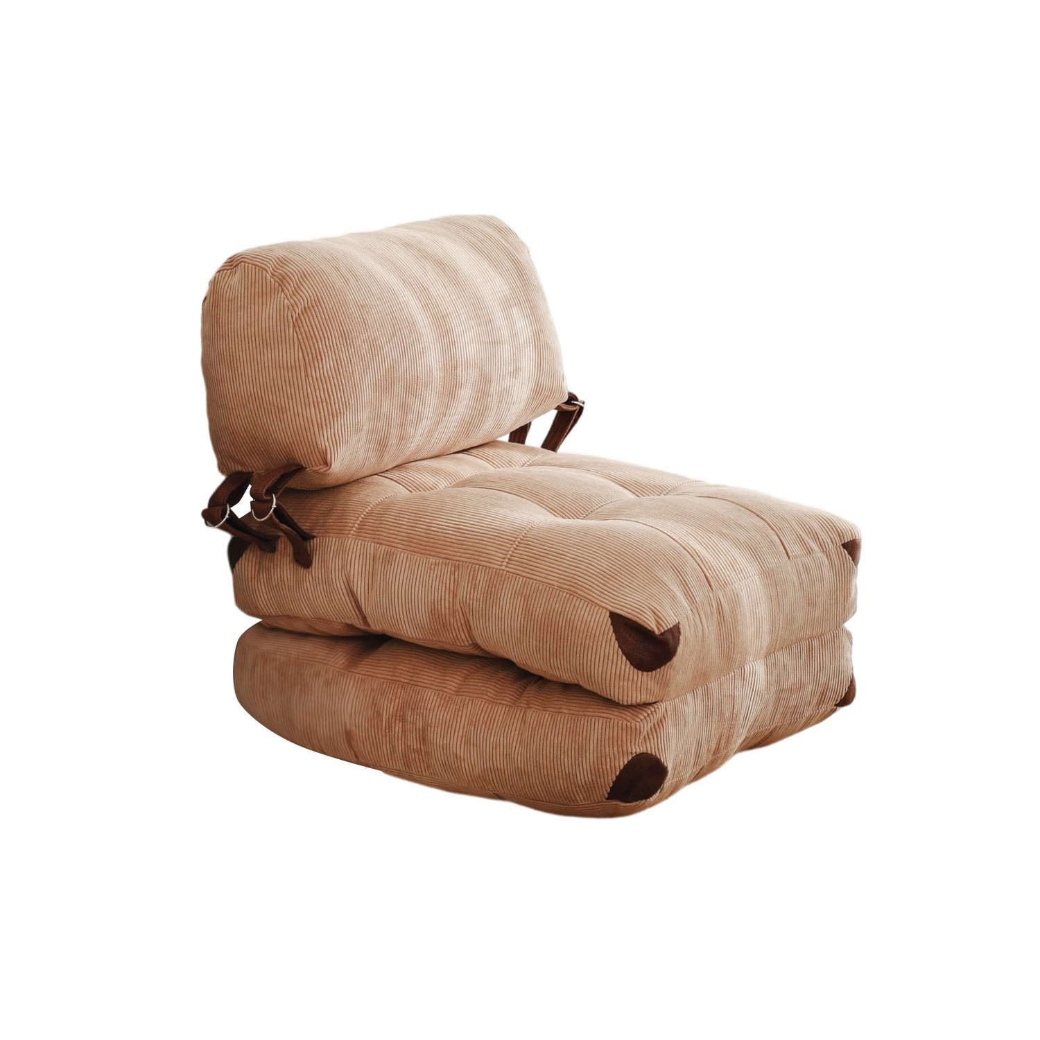Sillón-cama de tela "fold" - 80 x 60 x 70 cm - marrón
