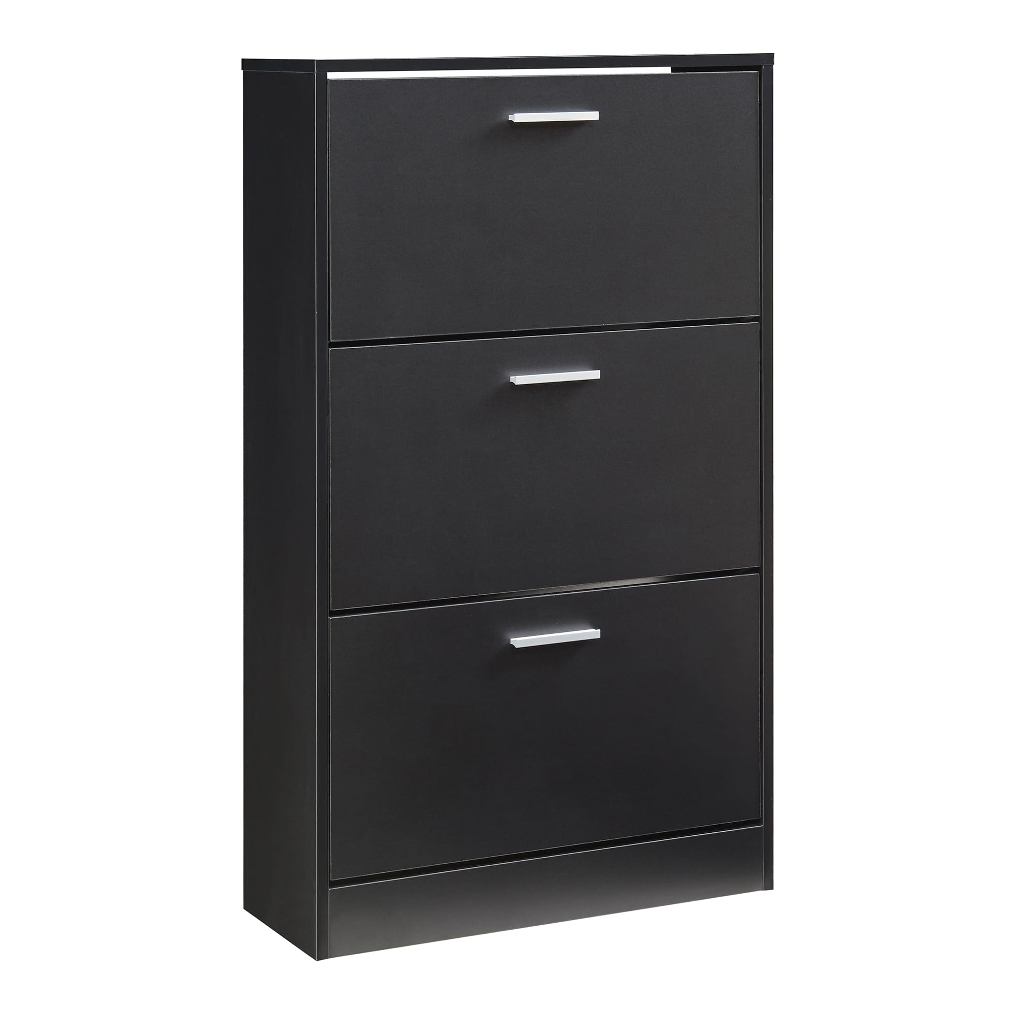 Zapatero sykkylven con 3 puertas 103x60x24 cm - negro [en.casa]