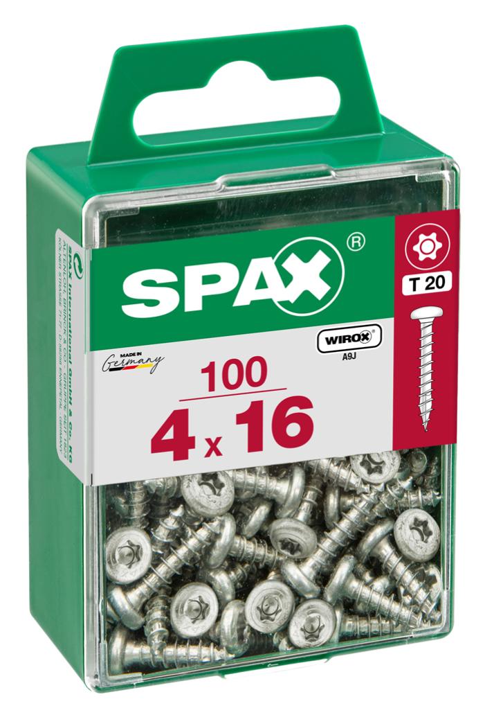 Caja 100 unid. Tornillo madera spax cab. Redonda wirox 4,0x16mm