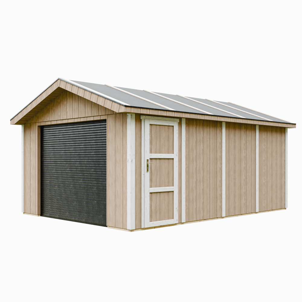 Garaje Timbela m991b-terra brown, 17 m², premium, 378×530 cm