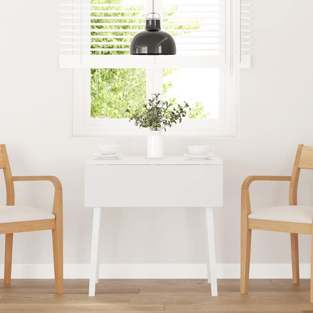 Mesa de comedor de madera maciza de caucho blanco oif413646