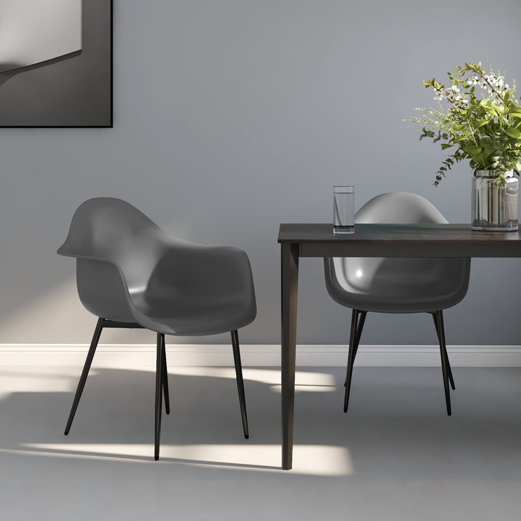 Sillas de comedor 2 unidades gris pp qweo4878