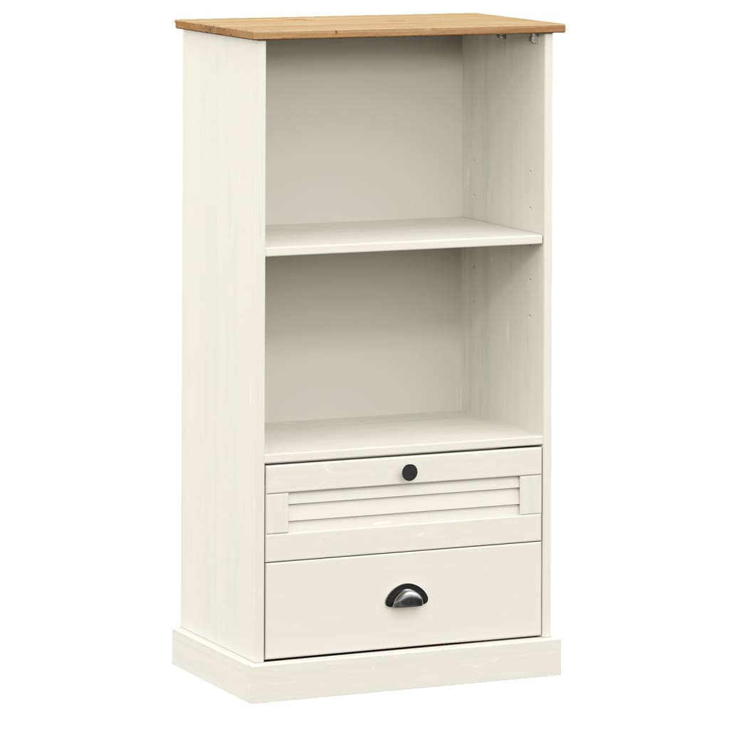 vidaXL librería vigo madera maciza de pino blanco 60x35x114,5 cm