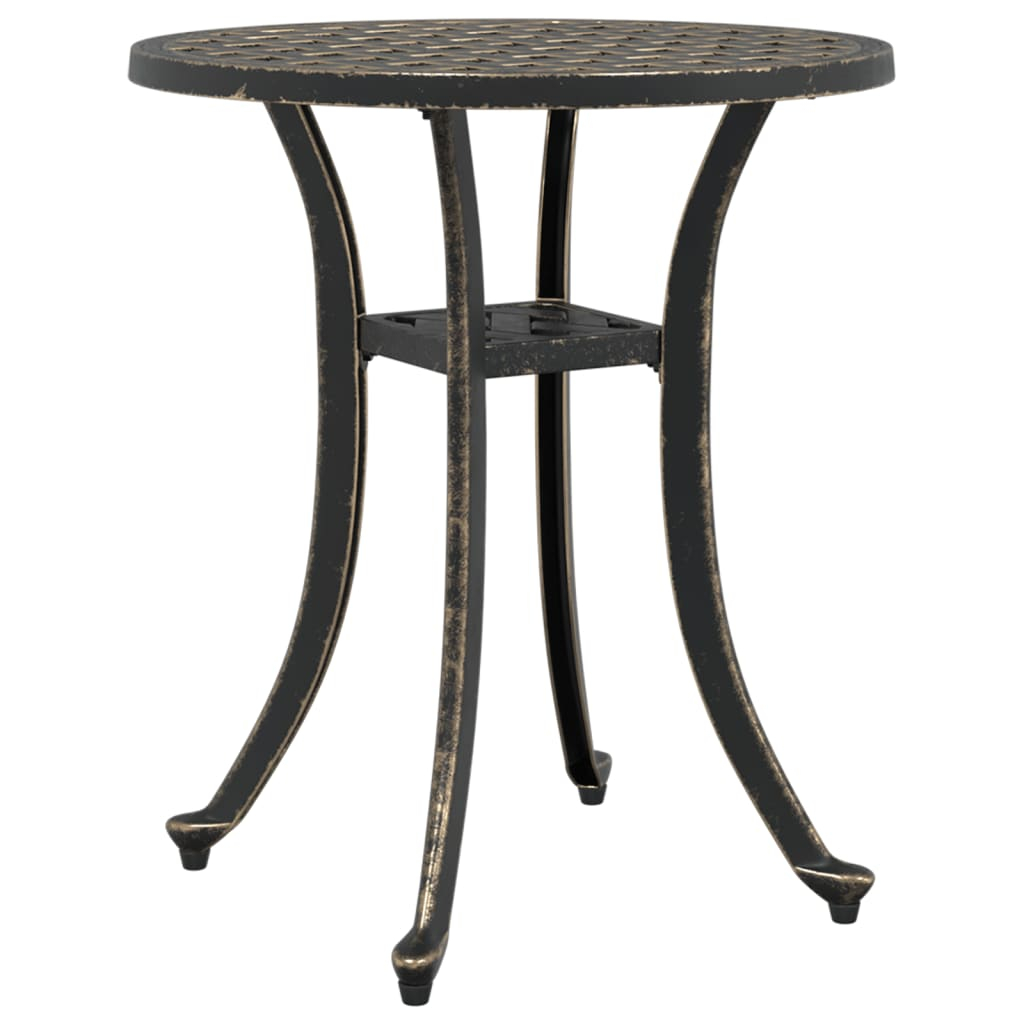 vidaXL mesa de jardín aluminio fundido bronce ø48x53 cm