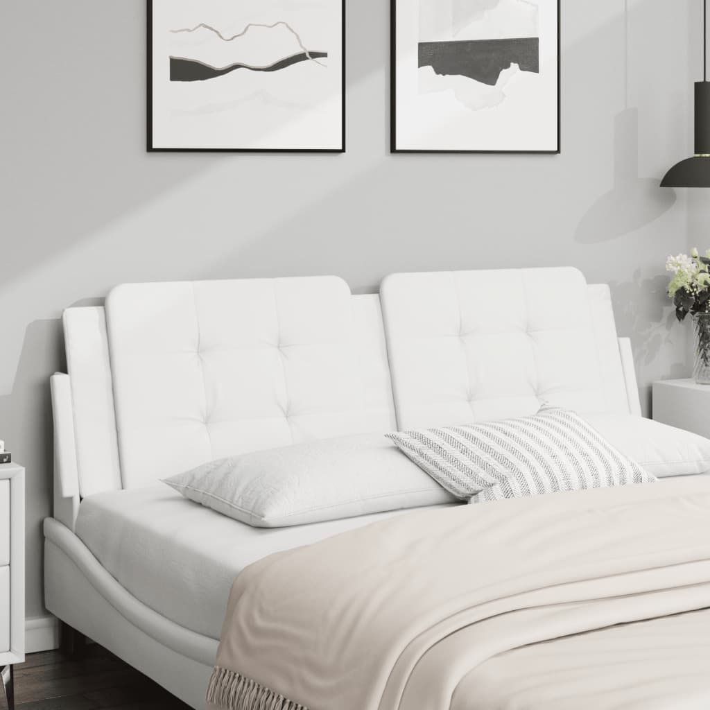 Cabecero de cama acolchado cuero sintético blanco 160 cm eso5080