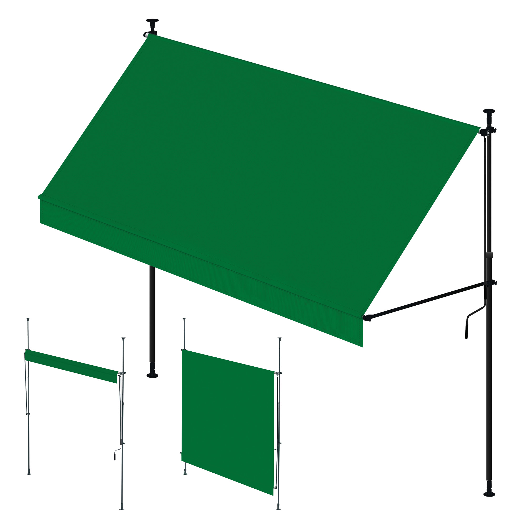 Toldo terraza cityline verde – portátil y sin taladrar – protección uv