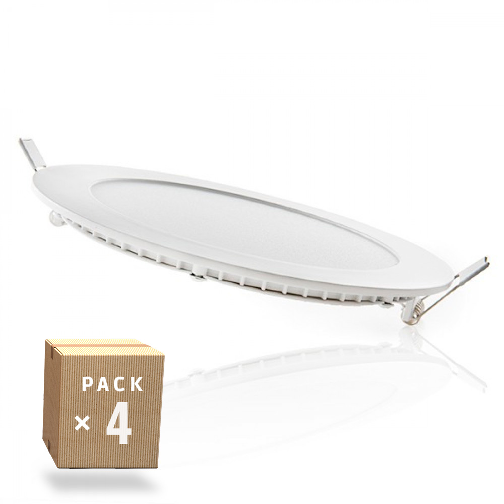 Pack 4 placas LED 12w 1200lm 4200ºk 40.000h [gr-rdp09-12w-w-pk4-ap]