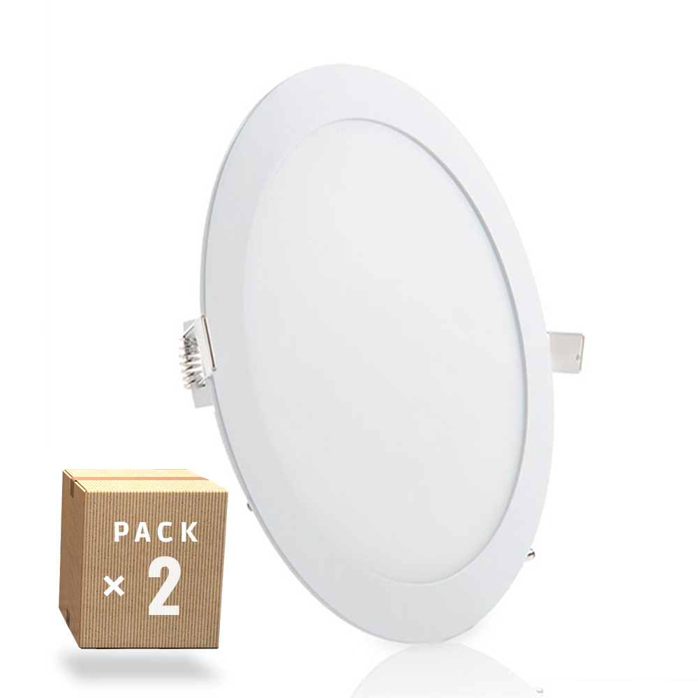Pack 2 placas LED 20w 2000lm 2700ºk circular 40.000h [gr-rdp15-20w-ww-pk2