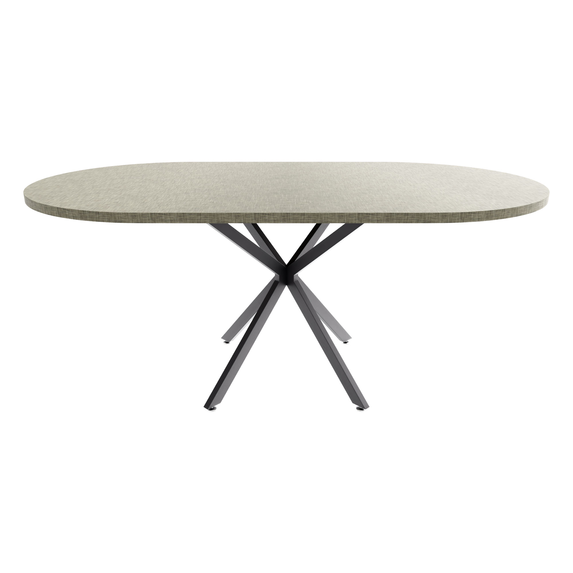 Marui big - mesa de comedor ovalada 180x100 cm en madera texturizada kiso