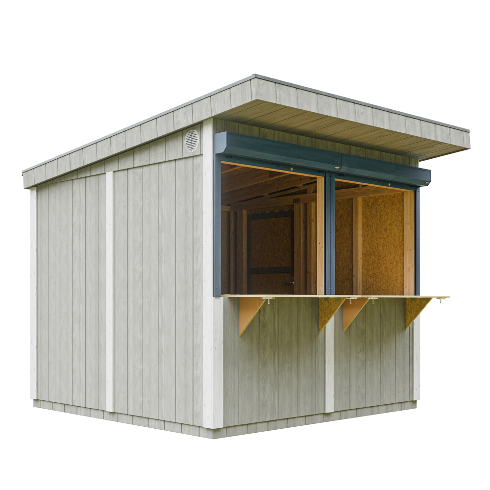 Quiosco de jardín Timbela m950-tundra grey, 5,9 m², premium, 240×248×305 cm