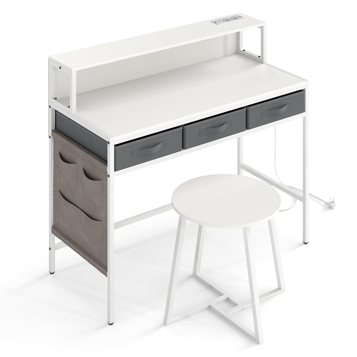 Escritorio de ordenador con taburete 110 x 50 x