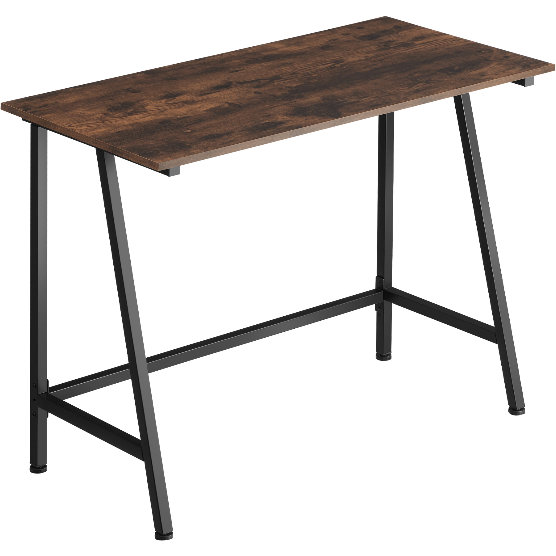 Escritorio estilo industrial marco de acero 100x50x77 cm madera oscura