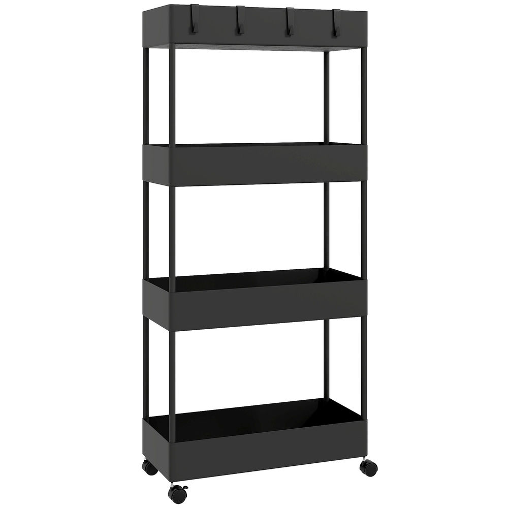 Carro de cocina 40x19x90 cm acero, abs Homcom, hogar - cocina
