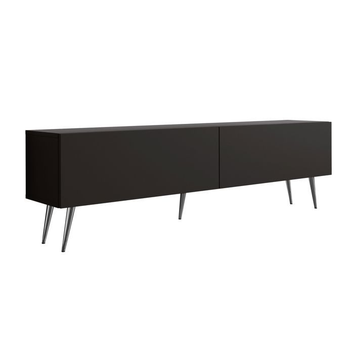 Mueble tv contemporáneo - negro mate - 2 puertas - 170 cm