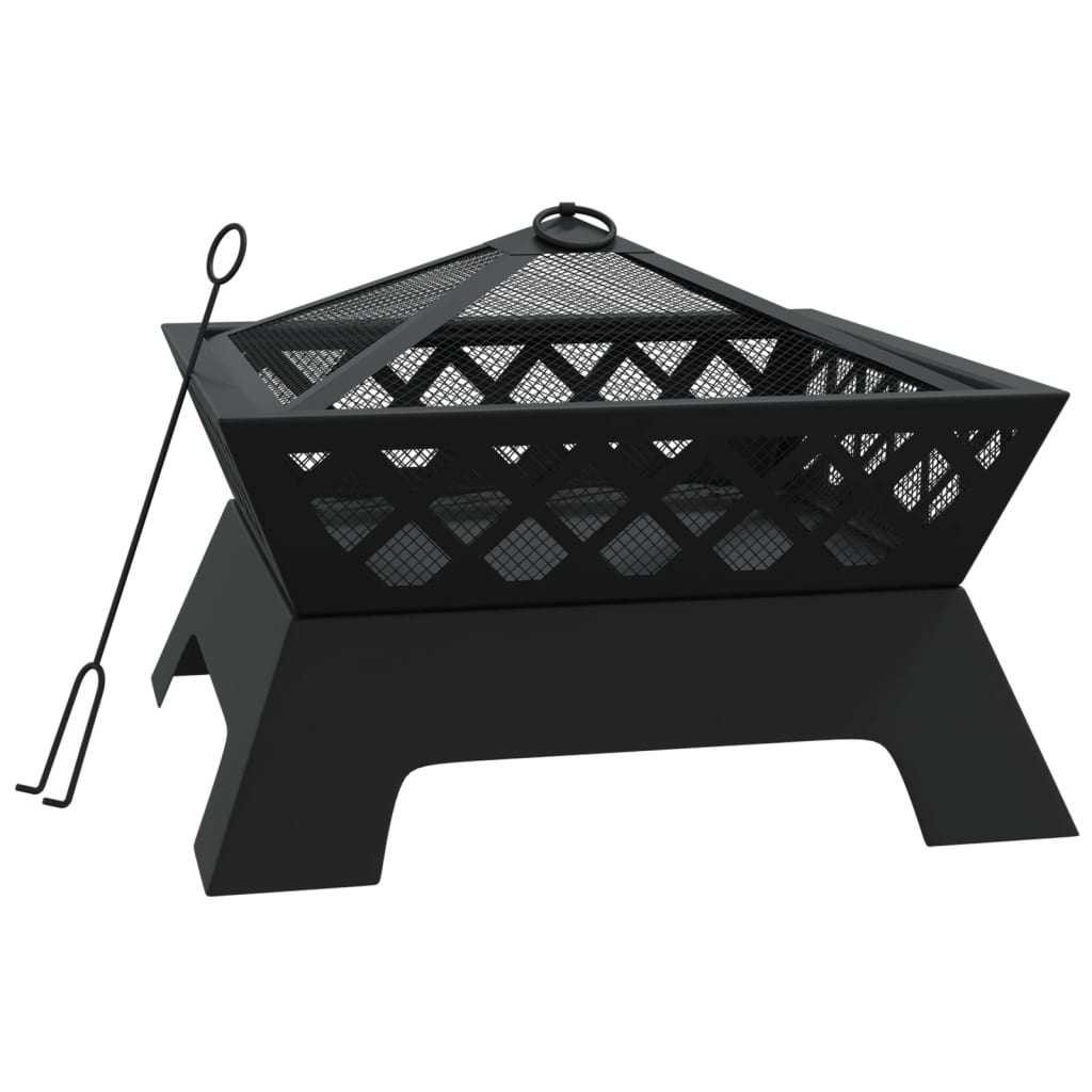 vidaXL brasero con atizador acero xxl 50 cm