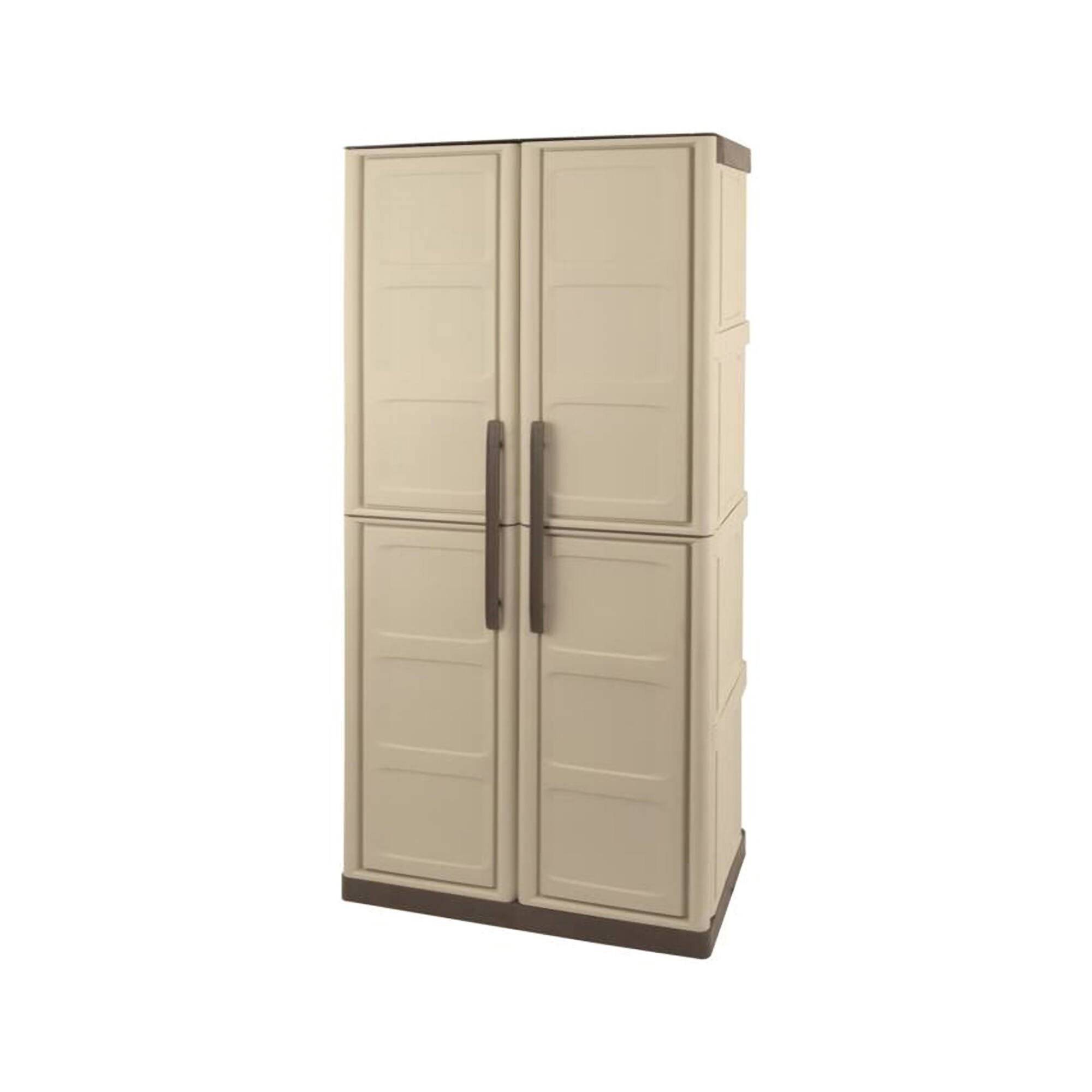 Armario exterior ipno, 4 compartimientos, plástico beige 70x39x165h cm