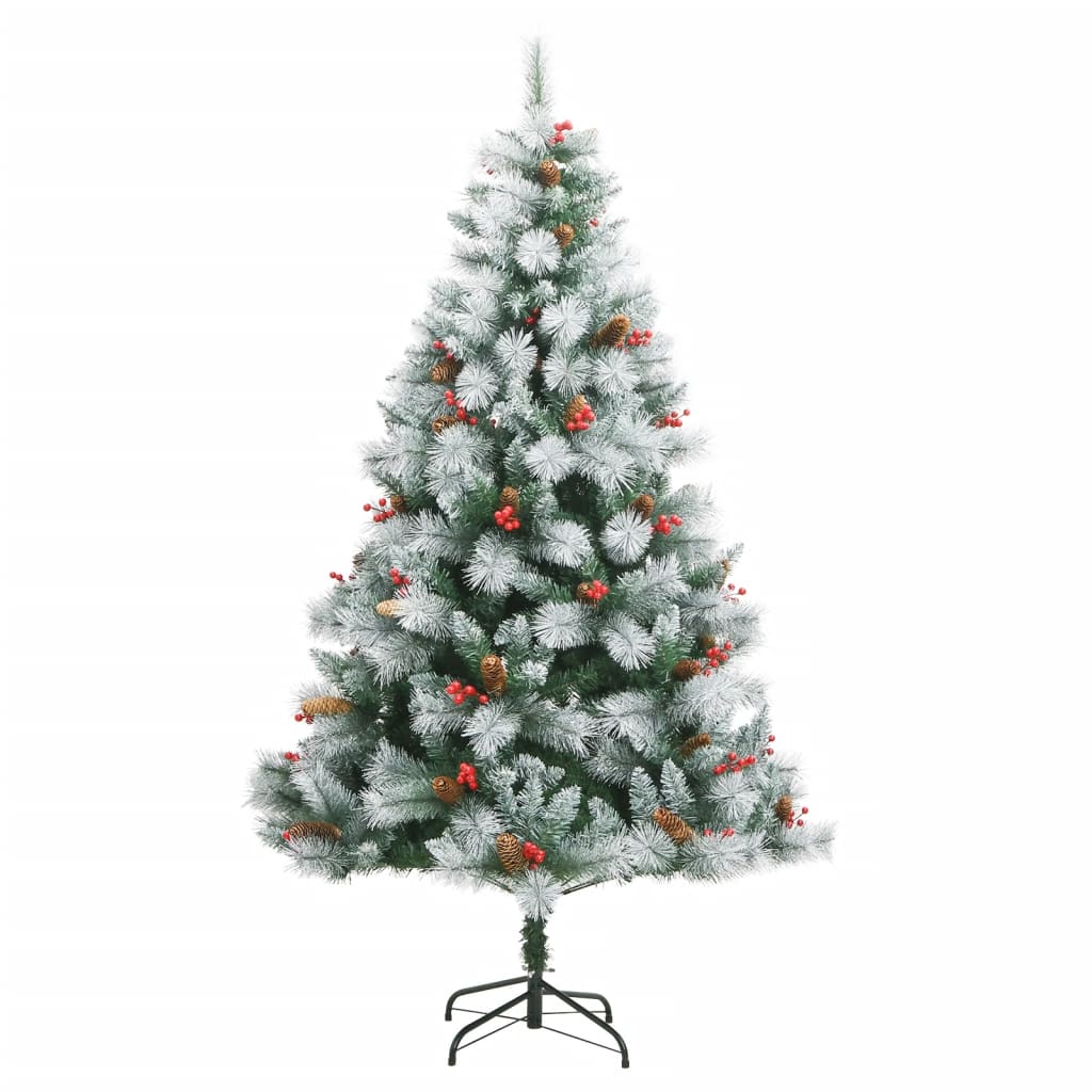 Árbol de navidad artificial con piñas y bayas 210 cm es9883